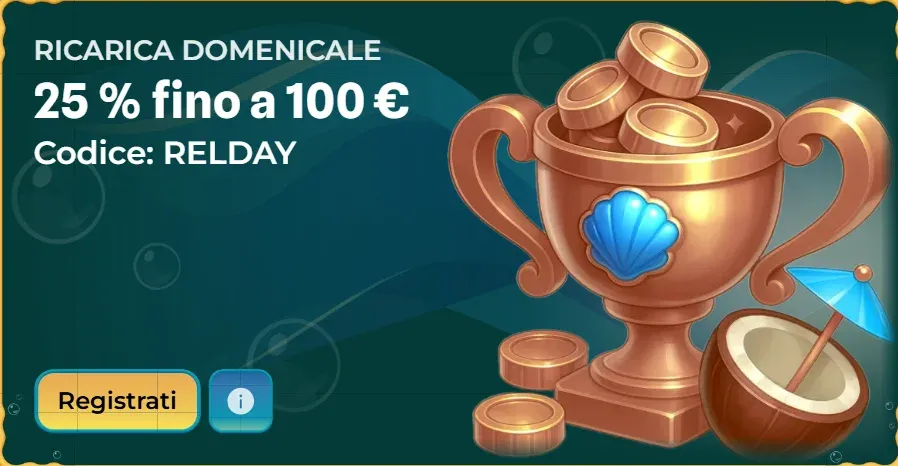 Ricarica domenicale 25 fino a 100 eur codice relday